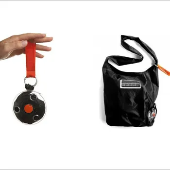 Creativitatea disc Rotund geanta de Cumparaturi Pliabil Portabil Nylon de plastic Femeile Capacitate de Genți de mână rezistent la apă pe Un umăr de Stocare Imagine 2