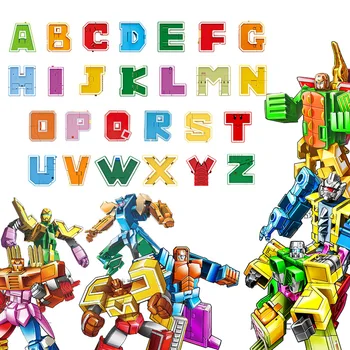 26 De Litere Jucării De Învățare Learnable Cuvinte Transformabil Combinate Roboți Alfabet Jucarii Pentru Copii, Cadouri Afla Juca Robot Jucarie Cadou Imagine 2