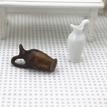 1/12 casă de Păpuși în Miniatură Accesorii Mini Vaza Ceramica de Simulare Ghiveci Model Jucării pentru Papusa Casa Decor Imagine 2