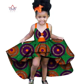 Bintarealwax Noua Moda Africa Imbracaminte Copii Dashiki Fete Drăguț Rochii de Bazin Volane Africane tradiționale de îmbrăcăminte WYT277 Imagine 2