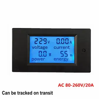 4 În 1 LCD AC 80-260V/20A 100A Voltmetru Ampermetru Volt Putere Contor de Energie Watt Manometru cu Iluminare din spate Albastru de Stocare a Datelor Funcția Imagine 2