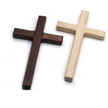 Lucrate manual din Lemn de Cruce, Isus a Creștinismului Rugăciune Religioasă Crucifix 12*7cm Imagine 2
