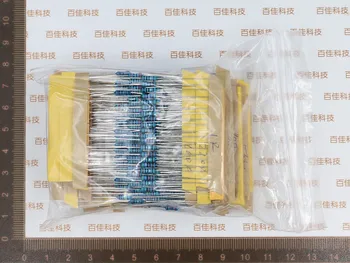500pcs de 50 de tipuri × 10buc rezistență (1 ohm-10m ohm) 1/4w metal film rezistor de set element pachet Imagine 2