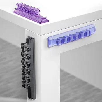 5 Gaura USB Organizator de Sârmă Bobină pentru Cablu de Încărcare Telefon Linie Casti Cablu Bobinator Înveliș Desktop Silicon Management Clip Imagine 2