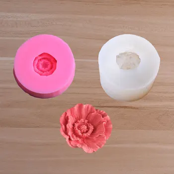Flori 3D din Silicon Sapun Matrite Matrite lumanari 5.8 cm Bujori Lut Mucegai Silicon Decorare Tort Jeleu de Zahăr Fondant Ciocolata Mucegai Imagine 2