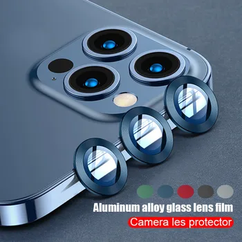 Pentru iPhone 13 Pro Max Spate aparat de Fotografiat Lentilă Temperat Pahar Ecran Protector de Film Pentru iPhone 13 mini Caz Capacul de Protecție de Metal Inel Imagine 2