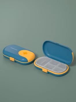 4/6Grids Medicina de Călătorie Cutie Organizator Mini Carry-on Container de Depozitare Medicina Cutter Compartiment Sigilat Pastilă Mică Cutii Imagine 2