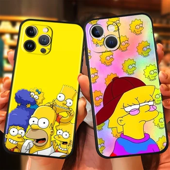 The Simpsons Desene animate Dragoste Pentru Apple iPhone 13 12 11 Pro mini XS MAX XR X 7 8 6 5S Plus Silicon Negru Moale Caz de Telefon Imagine 2