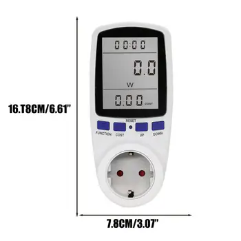 LCD Digital Power Meter Wattmeter Priza de Putere Kwh de Energie Metru AC 220V UE Plug Priza de Putere Analizor Imagine 2