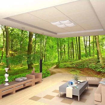 3D personalizat Fotografie Tapet de Pădure Copac Mic Drum pictura Murala de Perete Pictura pe Perete Pentru Camera de zi Dormitor Decor Acasă Papel De Parede Imagine 2