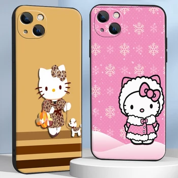 Hello Kitty Drăguț 2022 Cazuri de Telefon Pentru iPhone 11 12 Pro MAX 6S 7 8 Plus XS MAX 12 13 Mini X XR SE 2020 Coque Funda Carcasa Imagine 2