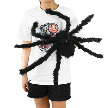 1 buc Decor de Halloween Fals Negru de Pluș Spider Groază elemente de Recuzită de Jucărie pentru Copii pentru Casa Bantuita de Halloween Petrecere Acasă Decor Agățat Imagine 2