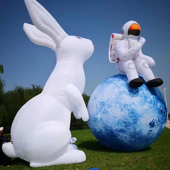 Gigantul Jucării Gonflabile Astronaut cu Led Lumina Scena de Concert Decor Cosmonaut Gonflabile Astronaut aselenizare Imagine 2