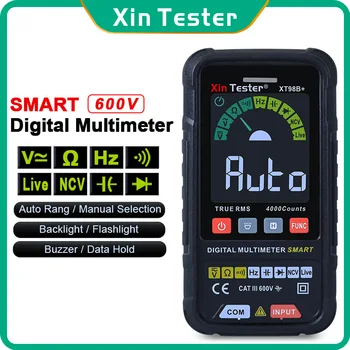 Xin Tester Inteligent Plin Multimetru Digital Profesional TRMS NCV AC DC Voltmetru Ohm Capacitate de Frecvență Diode Tester XT98B+ Imagine 2