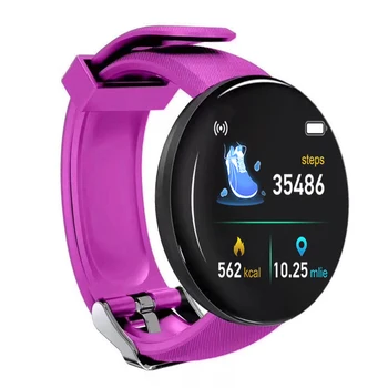 10BUC D18 Pentru Android ios Ceas Inteligent Bărbați Tensiunii Arteriale Smartwatch Rotund Femei Sport Tracker Ceas de mana Ceas Imagine 2