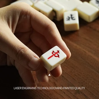 146 BUC/set Mini Pic Mahjong Mahjong Tradițională Chineză Tabla de Joc de Familie Jucărie Chinezească Numere Rafinat Sculptate Jocuri de Acasă Imagine 2