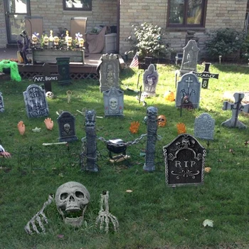 Decor de Halloween cu LED pălărie vrăjitoare schelet Cimitir Halloween cu fantome de groaza de dovleac home garden decor petrecere de Halloween consumabile Imagine 2